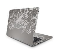 Sticker Master Gray Floral Laptop Vinyl Sticker Skin Cover 13 14 15 Inch Notebook Decal for MacBook Asus Acer Hp Lenovo Huawei Dell Ms Toshiba 16 inch (38x27 cm)