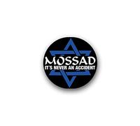 Sticker - "Mossad - it's never an accident", Israel foreign intelligence, general news service, 7 x 7 cm, #A1723