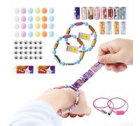 Sticker on Rollers Bracelet for Kids, Wearable&Shareable 120 Mini Stickers Toy for Girls, 2 Set of Sticky Bracelet to Share with Best Friend as Bestie Gift, Assorted Colours Styles