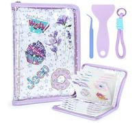 Sticker Organizer Binder for Storage Display: LATIIZ A5 Stickers Organizer Book for Collecting Planner Stickers, Photo Cards, Journal Supplies for Teens Adults (Purple Holographic Stars)
