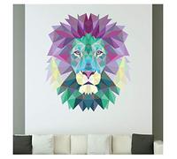 Sticker Origami|Wall Decal Lion - Wall Paper Decoration Rooms and Living Rooms - 45 x 40 cm