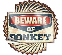 Sticker Outdoor Porch Decor Custom Stickers, Bottle Waterproof Beware of Donkey for Hydro Flask | Positive Vinyl Decals for Standing Holiday Gift(6X9CM)