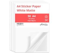 Sticker Paper for Printer A4 | 50 Sheets | White Matte self Adhesive Paper | Printer Labels A4-21x29,7cm | Compatible with Inkjet and Laser Printers | Ideal for DIY, Crafts and Label Making
