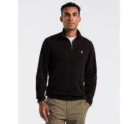 Sticker Pete Quarter Zip Sweatshirt In True Black