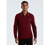 Sticker Pete Tipped Long Sleeve Polo Shirt In Cabernet