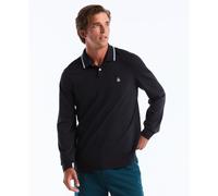 Sticker Pete Tipped Long Sleeve Polo Shirt In Dark Sapphire