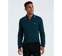 Sticker Pete Tipped Long Sleeve Polo Shirt In Reflecting Pond
