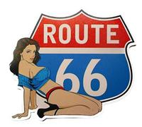 Sticker pin up pin up Sexy Coat of arms Route 66 Blue and red 13x15.5 cm Sticker