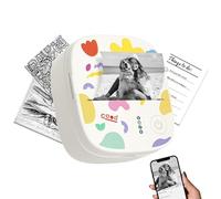 Sticker Printer, Mini Thermal Printer, Sticker Printers for Kids, Gift Portable Label Maker Inkless Stickers Maker Machine, Pocket Phone Instant Print for Study