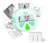 Sticker Printer, Print Pods Mini Printer, Bluetooth Thermal Sticker Maker Machine with 3 Rolls Paper, Print Pod Mini Printers for iPhone, Impresora Portátil for Study Note, Journal, DIY, Kids Gift