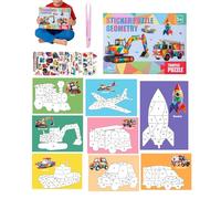Sticker Puzzle | Three-dimensional Collage DIY Package,3D Sticker Collage Craft Pack,for Home School Travel Educational for Boys and Girls Airplane Car Christmas Birthday