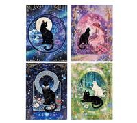 Sticker Puzzles Black Cat DIY Craft Art Collection | Sticker Puzzles Set for Craft Enthusiasts Adults Kids Home School Travel Handicraft Activities