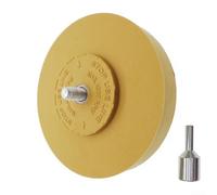 Sticker Removal Wheel with Double Sided Tape Attachment Designed for Drill Use Safe on Multiple Surfaces Including Painted and Chrome (3 inches)