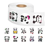 Sticker Roll 500PCS Panda Stickers 1 Inch Cute Animal Sticker for Phone Skateboard Laptop Album Scrapbooking Envelopes