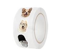 Sticker Roll - Cute Cat Labels, Animal Cartoon Seals with 500 Count Glossy Prints, Easy Peel Stick Design, Ideal for Journaling School Planners Notebooks