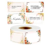 Sticker Roll, Envelope Labels with Floral Pattern - Label Stickers for Baking, for Small Business, Greeting Cards, Tag Stickers, for Sealing and Decorating