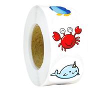 Sticker Roll for Kids - Cute Round Marine Animal Stickers for Kids,Sticky Roll Stickers, 500X Teacher Reward Stickers for Kids Students, School Classroom Home