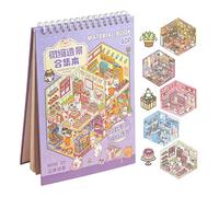 Sticker Scene - 7.48 Inch Miniature Landscape Stickers Book | Capture The Joy Series Visual Stickers | Sticker Pack For Girls Gift Children Friend Paper Pet 290g