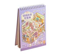 Sticker Scene, Miniature Scene Building Creativity, 19x13.5x1cm, Miniature Aesthetic Decal Toys, Scrapbooking DIY Crafts, Micro-Landscape Transformation, for Travel Camping School Classroom Crafts