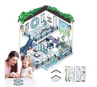 Sticker Scene Set, Home Stickers | Cartoon Sticker Room Handmade Home Stickers - Waterproof Miniature Sticker Scene for Chinese New Year,