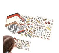Sticker Scenes | Cartoon Miniature House Scene Stickers | Room Sticker Book, Make Your Own Isometric Room Stickers, Adults Sticker House for Adult Kids