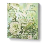 Sticker Scrapbooking Supplies Sticker Books Scrapbooking Paper for Junk Journaling Adults Vintage Journaling Green Leaf Theme 25 Sheets PET & 25 Sheets Paper Stickers