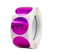 Sticker Seal Labels, 100-500pcs Gold Glitter Sealing Label Round Laser Sticker Party Handmade(Purple,300PCS)