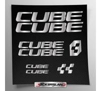 Sticker Set Compatible with Frame MTB Mountain Bike and Helmet | Decals Stickers for Bicycle Lettering Logos | Stickersland - CB (Shiny Silver Metallic)