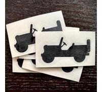 Sticker Set Suitable for Jeep Willys Wrangler Rim Silhouette 5 Pieces (Black)