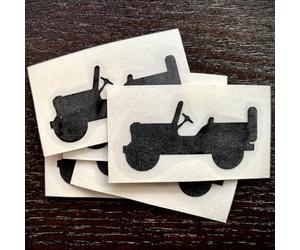 Sticker Set Suitable for Jeep Willys Wrangler Rim Silhouette 5 Pieces (Black)
