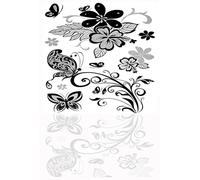 Sticker, Silver Glitter Wall Stickers with Rhinestones/Butterflies-Home&Office