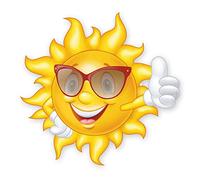 Sticker Smile Sun with Sunglasses 11 cm I Self-Adhesive UV Protection Laminated Weather-Resistant I Suitcase Laptop Motorhome Funny Summer I Kfz731