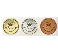 Sticker Solutions Gold, Sliver, Bronze Smile Stickers (Pack of 180)