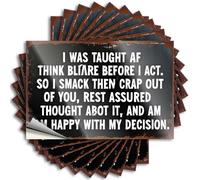 Sticker Spring Outdoor Decor Waterproof Vinyl Sticker | I was Taught to Think Before I Act. Unique Hat for Motorcycle DIY Projects(8X12CM)