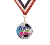 Sticker Stocker Create Your Own or Choose Design 55mm Plastic Medal FREE Ribbon and Certificate (18 Medals, Football player of the week)