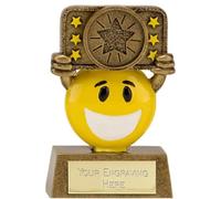 Sticker Stocker Mini Star Smiling Happy Face Award Trophy 9cm Resin FREE engraving and Certificate