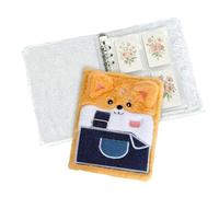 Sticker Storage Book - A5 6 Ring Plush Dog Notebook,Animal Sticker Holder Organizer | for Scrapbooking Collection, School Office Travel