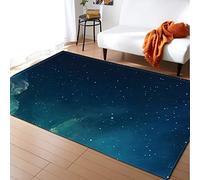 Sticker Superb. 3D Black Blue Galaxy Star Cosmos Indoor Large Rug for Bedroom Runner Mat Dorm Kids Room, Non Slip Area Rug Bedroom Kitchen, Nursery Rug Floor Carpet Yoga Mat (Blue 4, 120 x 180 cm)