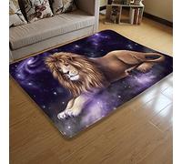 Sticker Superb. Animal 3D Lion Sheep Rugs Teenager Boy Girl Bedroom Living Room Kitchen Corridor Flannel Decoration Carpets Galaxy Constellation Pattern Kids Play Non-slip Rug (Brown,140x200 cm)