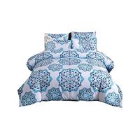 Sticker Superb Bohemian Floral Bedding Set 220 x 240 cm King Size Blue Purple Orange Flower, Boho Black and White Circle Elephant Mandala Duvet Cover (Style #4, 220x240 cm)