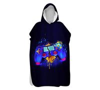 Sticker Superb. Changing Clothes Poncho Beach Towel with Hood Microfiber Gamepad Galaxy Game Control Buttons Gamer Teen Boy Men Sports Robe Swim Surfing Changing Cloak (Colour 5,S 60x80 cm)