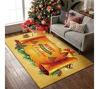 Sticker Superb. Christmas Carpet Area Rug Living Room Santa Claus Bedroom Bedside Blanket Children's Room Splicing Floor Mat Cartoon Snowflake Carpet Door Mat (Orange,80 x 160 cm)