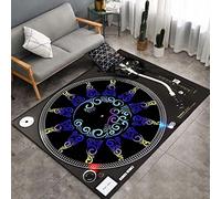 Sticker Superb. DJ Music Pattern Floor Mats Kitchen Hallway Runner Rug Bedroom Living Room Soft Carpet Disc Player Non-slip Area Rug Big Rug Door Mat Step Mat Bath Mat (Blue,50x120 cm)