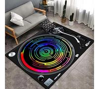 Sticker Superb. DJ Music Pattern Floor Mats Kitchen Hallway Runner Rug Bedroom Living Room Soft Carpet Disc Player Non-slip Area Rug Big Rug Door Mat Step Mat Bath Mat (Colorful,120x180 cm)
