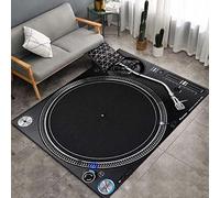 Sticker Superb. DJ Music Pattern Floor Mats Kitchen Hallway Runner Rug Bedroom Living Room Soft Carpet Disc Player Non-slip Area Rug Big Rug Door Mat Step Mat Bath Mat (Black,120x160 cm)