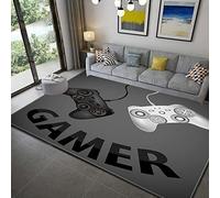 Sticker Superb. Gamer Controller Area Rugs Non-Slip Floor Mat Doormats Home Runner Carpet for Living Room Bedroom Kids Play Crawl Mat Teenage Child Boy Graffiti Game Console Big Rug (Grey,100x150 cm)