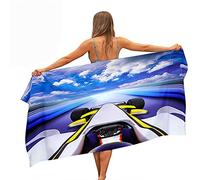 Sticker Superb. Large Microfiber Beach Towel XL XXL Sports Towel Quick-Drying Racing Sports Car Boy Men Swimming Towel, Beach Chair, with Waterproof Bag (80 x 160 cm,Multicolor 5)