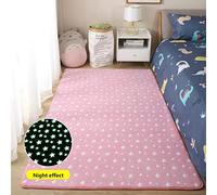 Sticker Superb. Thick Carpet for Living Room Luminous Plush Area Rug Children Bed Room Fluffy Floor Carpets Bedside Home Decor Rugs Sofa Velvet Mat Glow in The Dark Floor Mats (Pink Stars,80×180 cm)