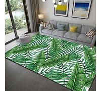 Sticker Superb. Tropical Jungle Plants Area Rug Pineapple Flowers Green Leaves Pattern Soft flannel Carpet Mat for Living Dining Dorm Room Bedroom Home Decor Kitchen Bathroom (Green, 140x200 cm)