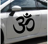 Sticker Tattoo Om Symbol Omm Sign Sound of the Universe Infinity Connection (Black, 50 cm)